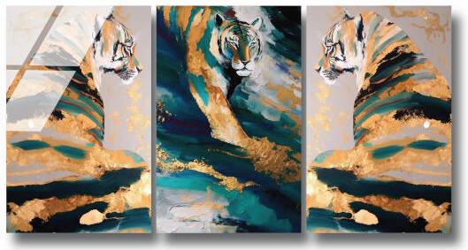 Abstract Tiger Trio Position 1